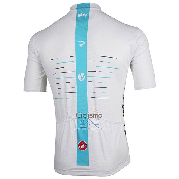 Sky Ropa Ciclismo Culotte Corto 2017 Mangas Cortas Blanco